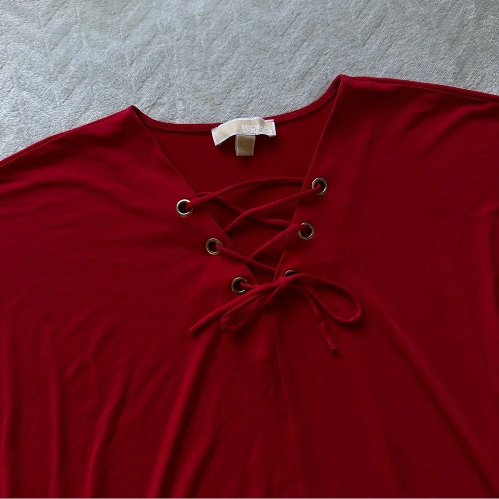 Michael Kors Red Front‎ Tie Blouse